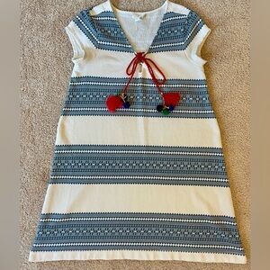Loft Women’s Summer Beachy Boho Dress with Pom Poms size M